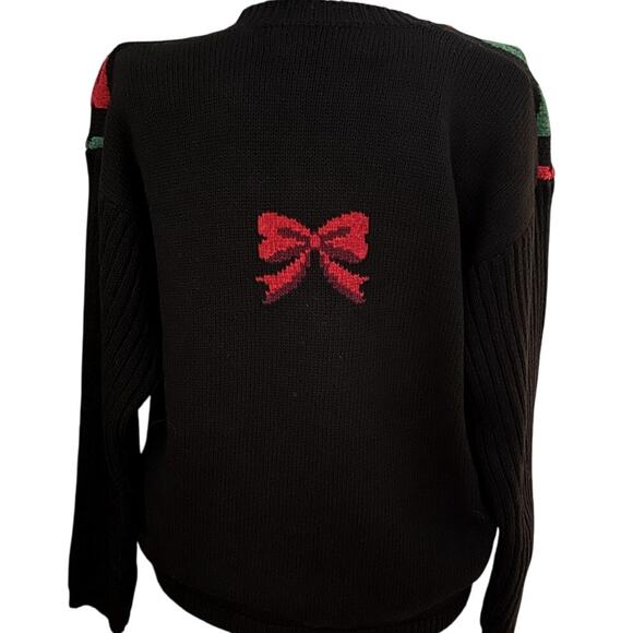 Marisa Christina  Sz M Vintage Bow Cardigan Red Grandma Christmas Festive Ugly - Picture 2 of 10